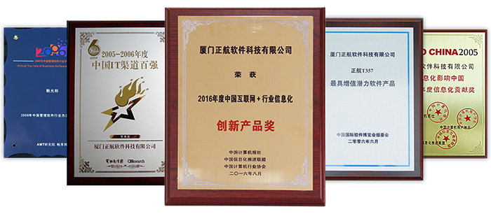 中国互联网+行业信息化创新产品奖-正航荣誉